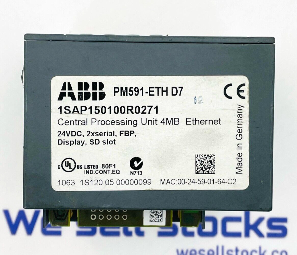 ABB PM591-ETHD7 Central Processing Unit 1SAP150100R0271