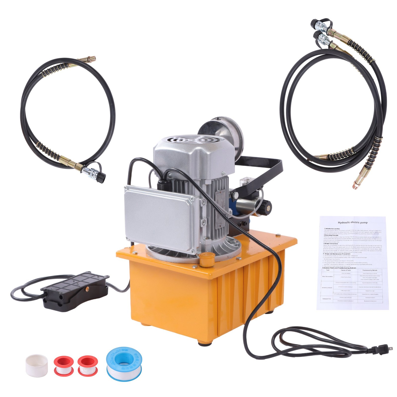 Electric Hydraulic Pump Double Acting Oil Pump 10000 PSI 8L Solenoid Valve