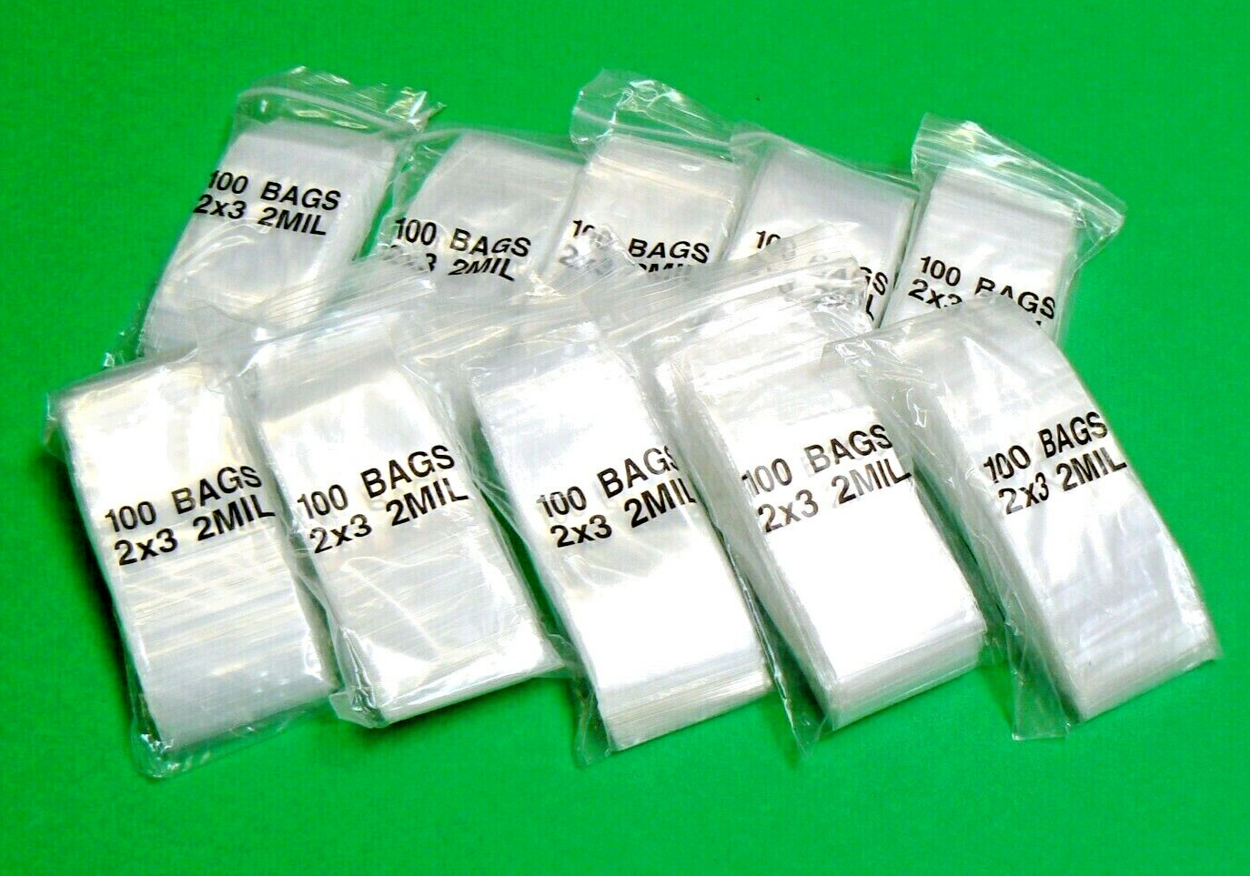 1000 Reclosable 2 mil Clear Bags 2×3 Poly Resealable 2″ x 3″ Baggies 1,000