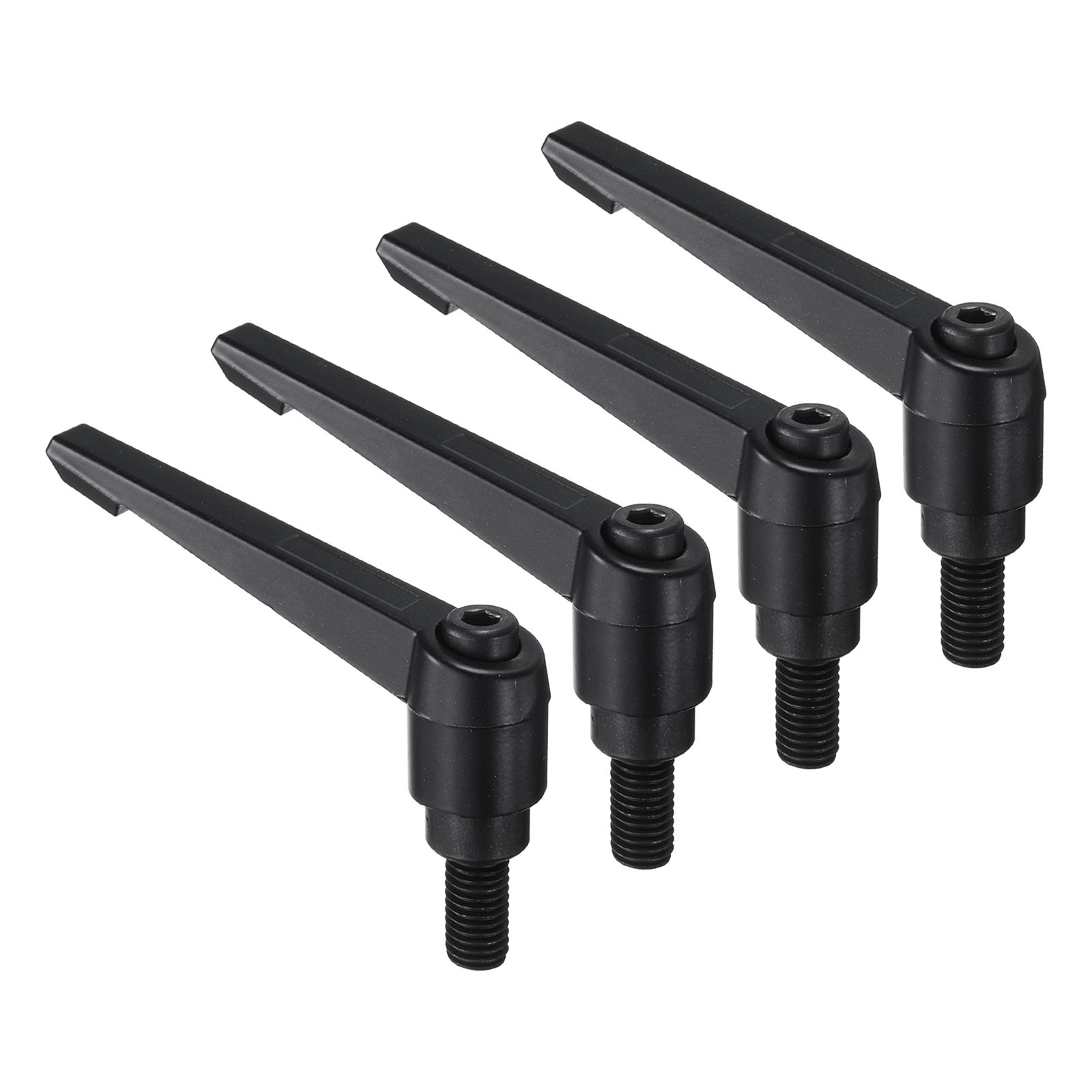 4pcs M10 x 20mm Black Oxide Carbon Steel Stud Adjustable Clamping Lever Handles