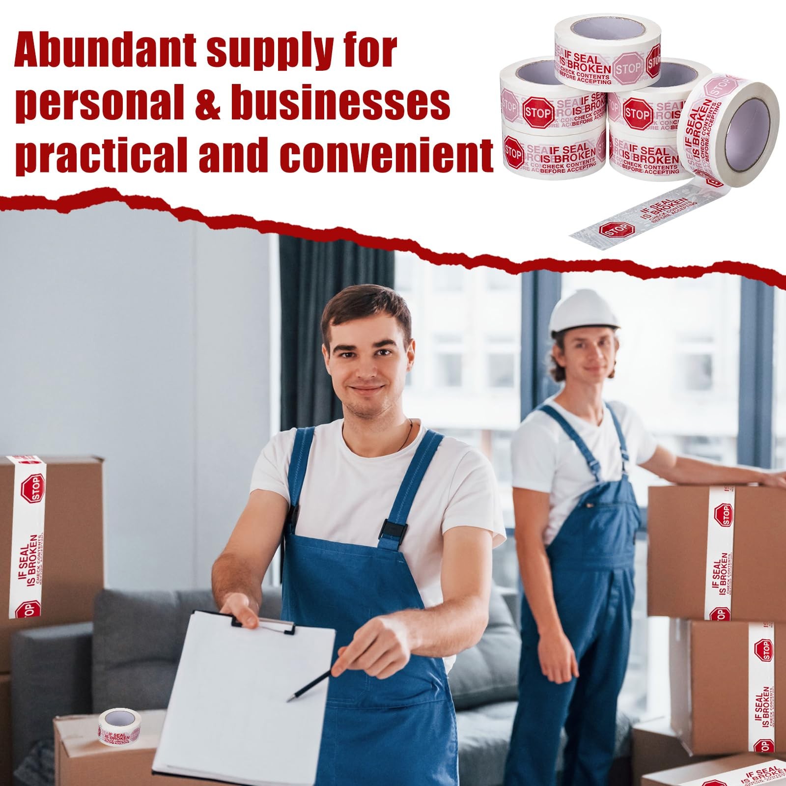 10 Rolls 2 Inch Tamper Proof Tape Stop Sign Sealing Tape Pre Printed If Seal …
