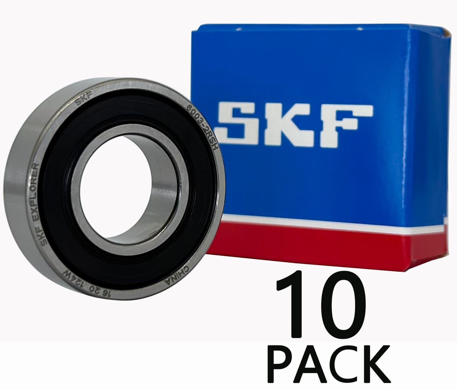 (10 PACK) SKF 6003-2RSH 17X35X10MM Double Rubber Seal Ball Bearings 6203-2RS