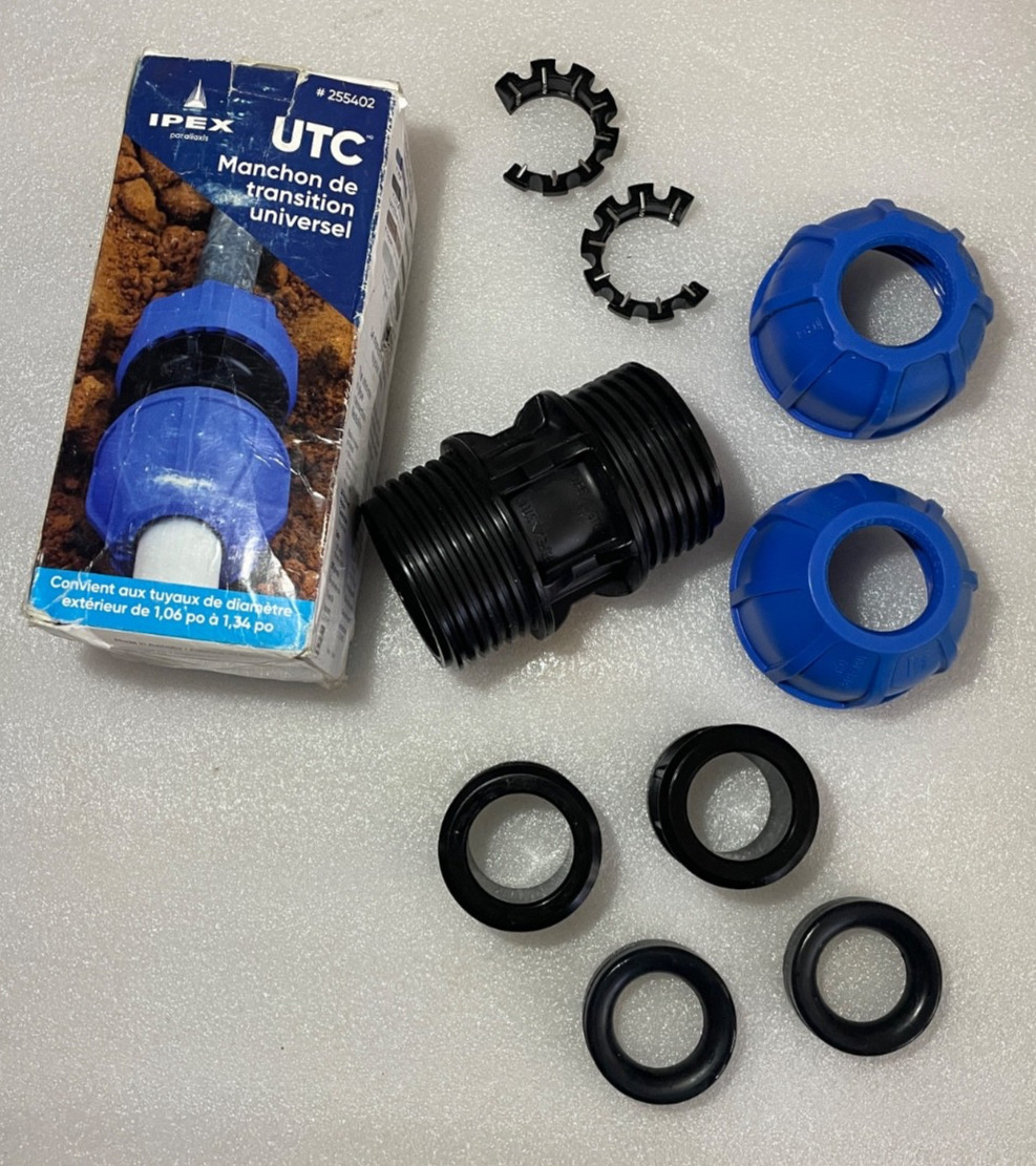 IPEX 255402 Universal Transition Coupling 1.06” to 1.3/4”