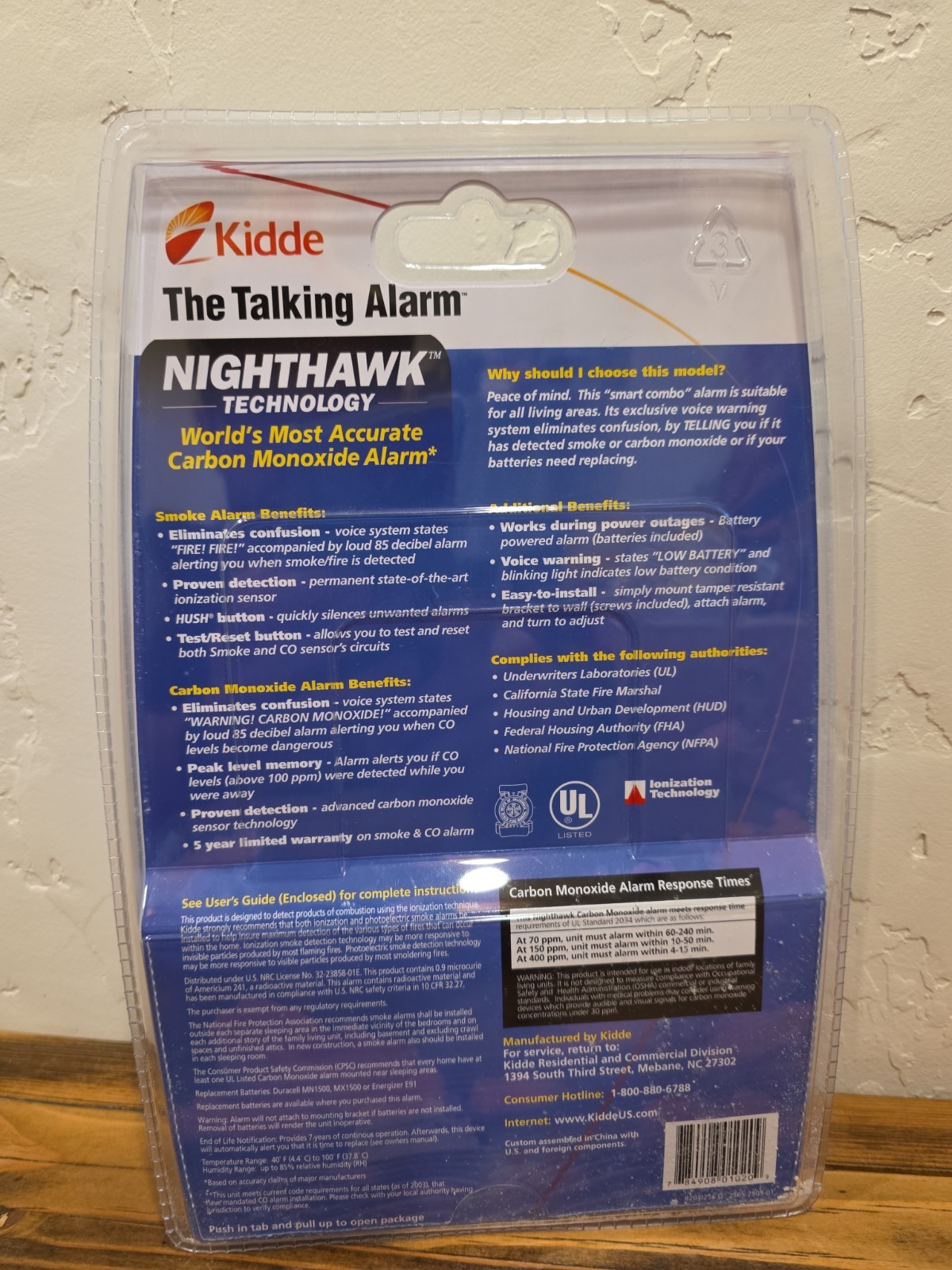 Kidde ‎KN-COSM-B The Talking Alarm Smoke, Fire & Carbon Monoxide Detector New!