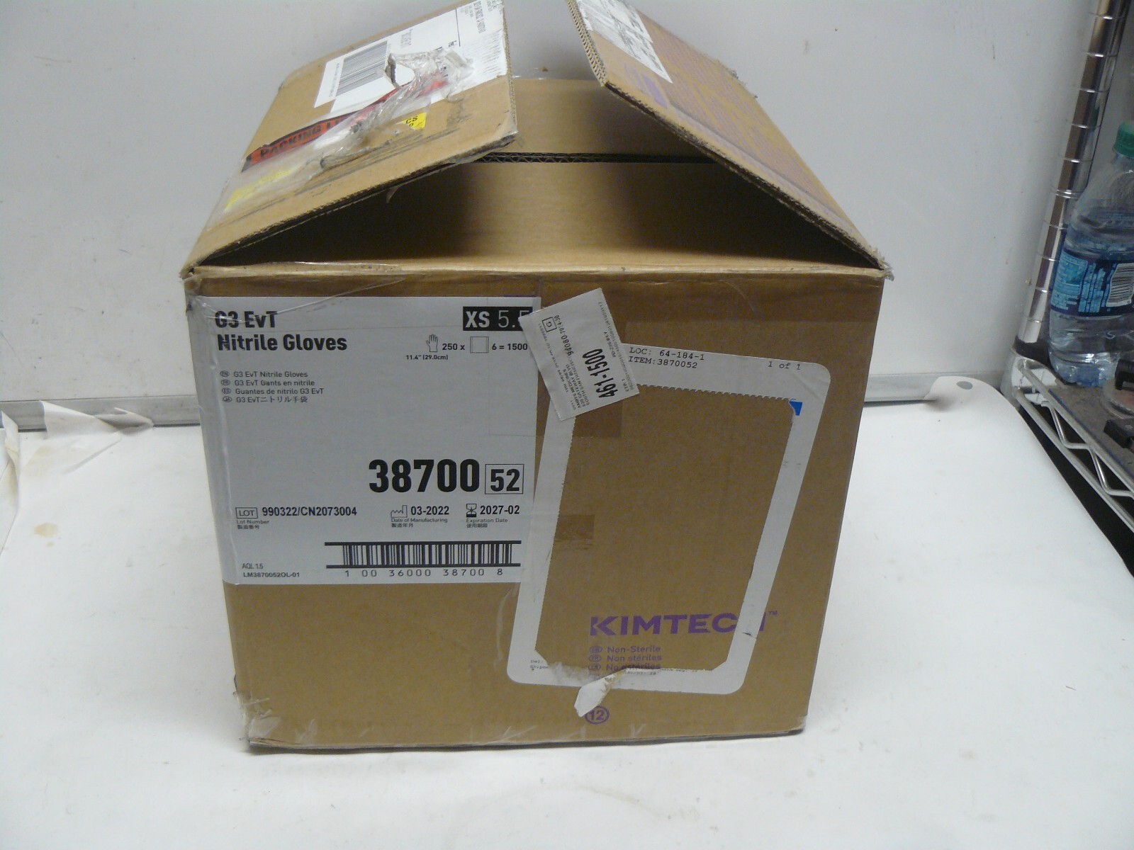 Kimtech 38700 G3 Evt Nitrile gloves extra small 5.5 1250 gloves total new