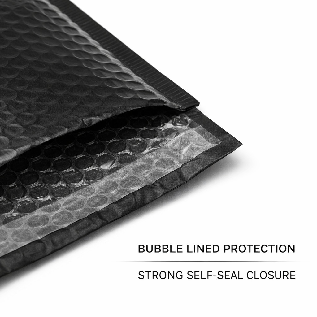 1000 Bulk Black Poly Bubble Mailers #000 4×8 Water Resistant Padded Envelopes