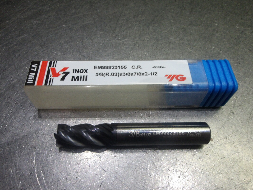 YG-1 3/8″ 4 Flute Carbide CR Endmill 3/8″ Shank .030″ R EM99923155 (LOC3535)