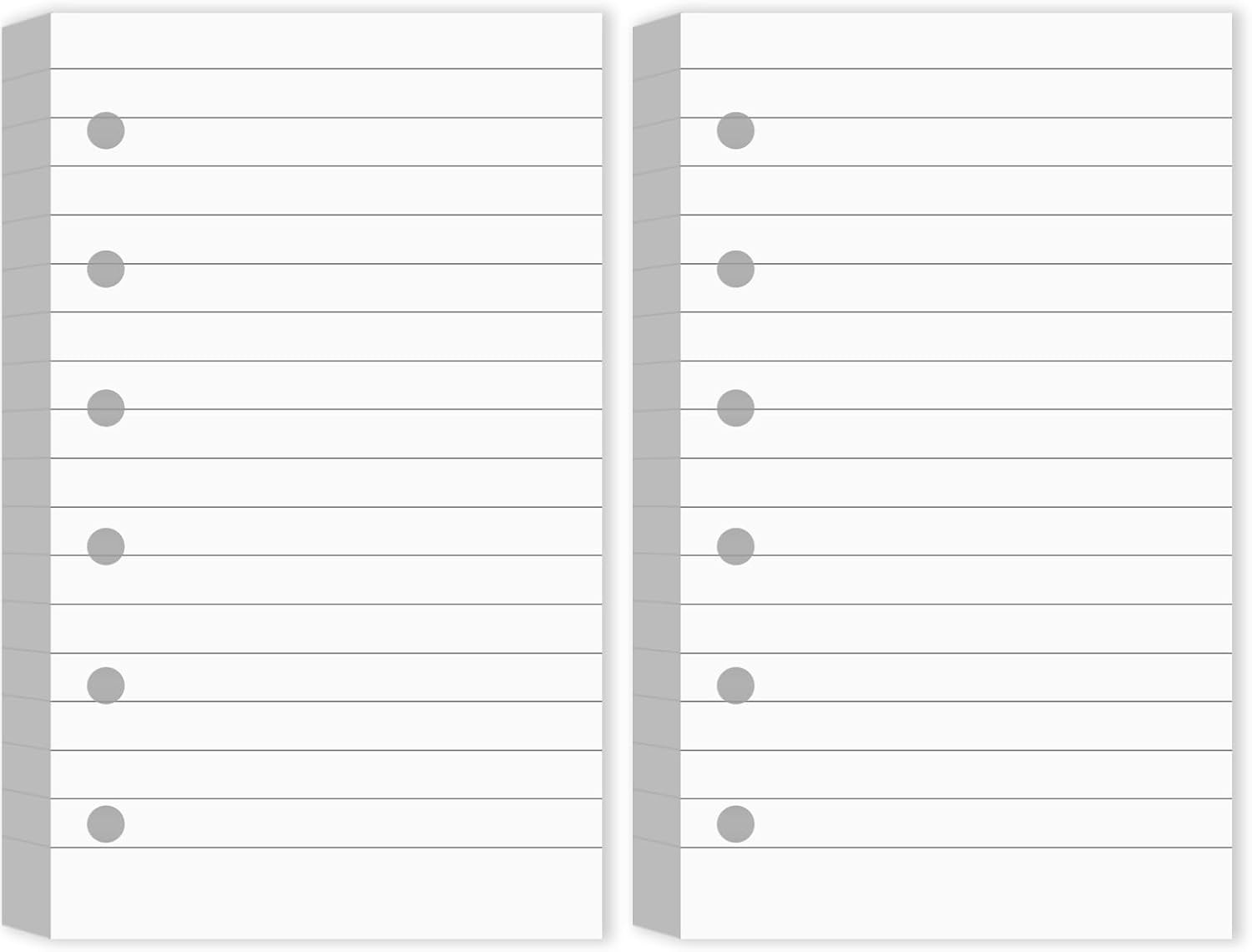 200 Sheets Blank Lined Paper Refill for 3 X 5 Binders 6 Ring Memo Paper Mini Rul