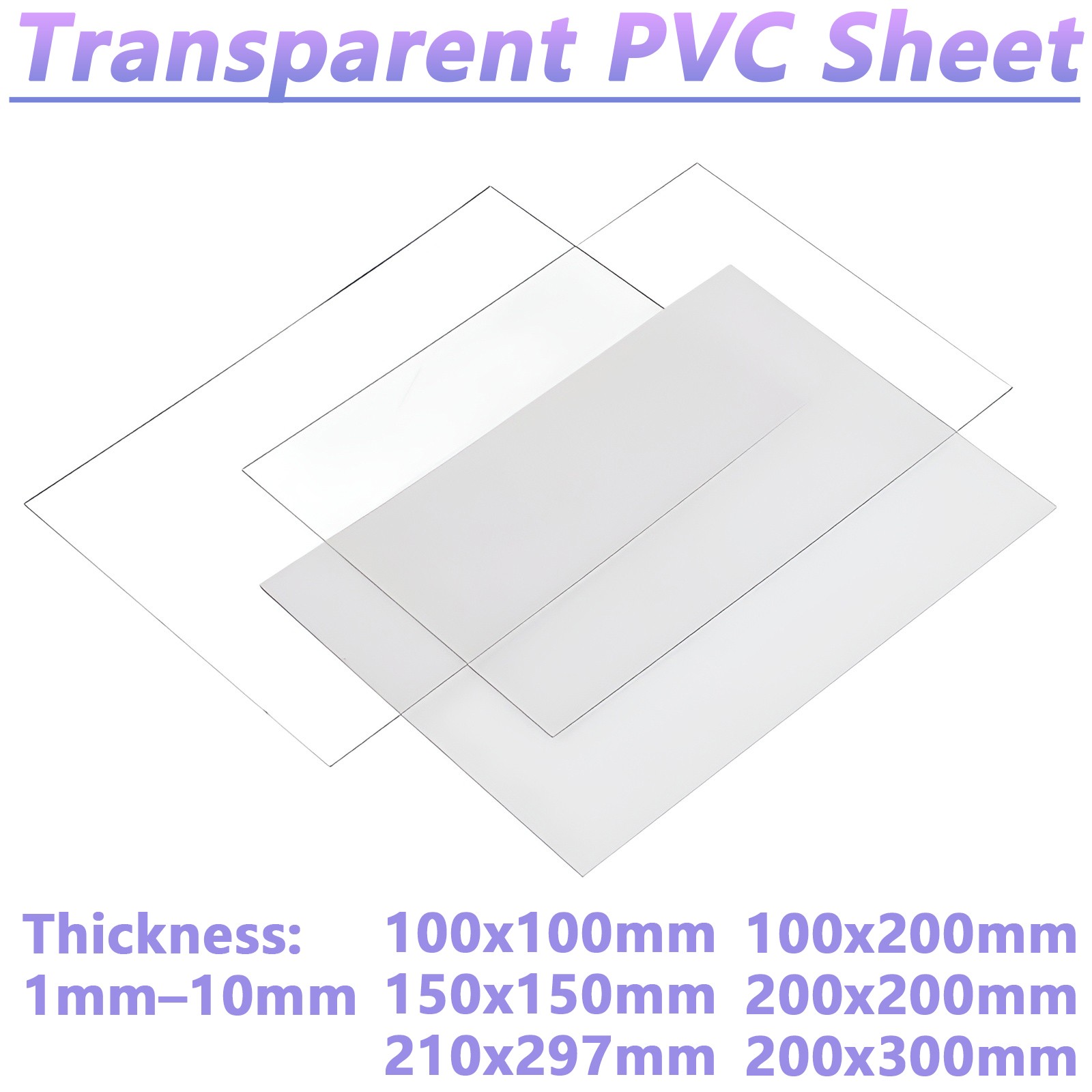 Transparent PVC Plastic Sheet Sheeting Crack Resistant Thickness 1/1.2/1.5-10mm