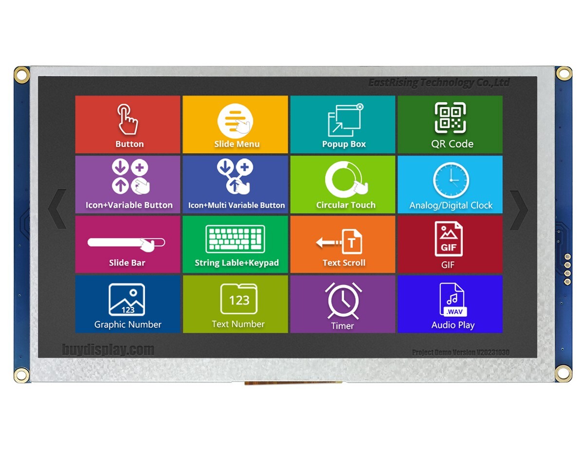 7 inch 1024×600 HMI Intelligent Smart UART SPI Touch IPS TFT LCD Display