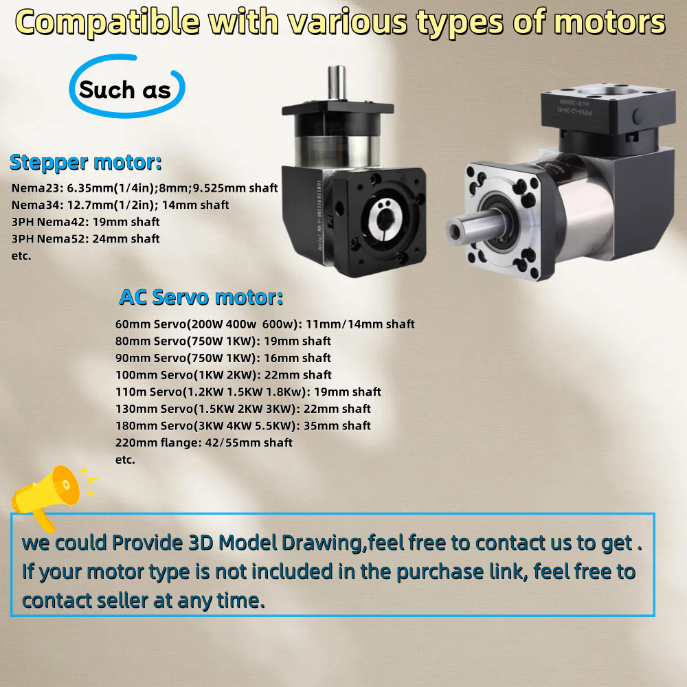 Square Right Angle Planetary Gearbox Nema42 Gear Head Reducer 19mm 24mm input
