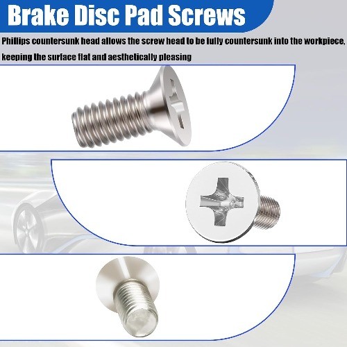 8 PCS Stainless Steel Brake Disc Rotor Screws for Front and Rear, Compatible wit