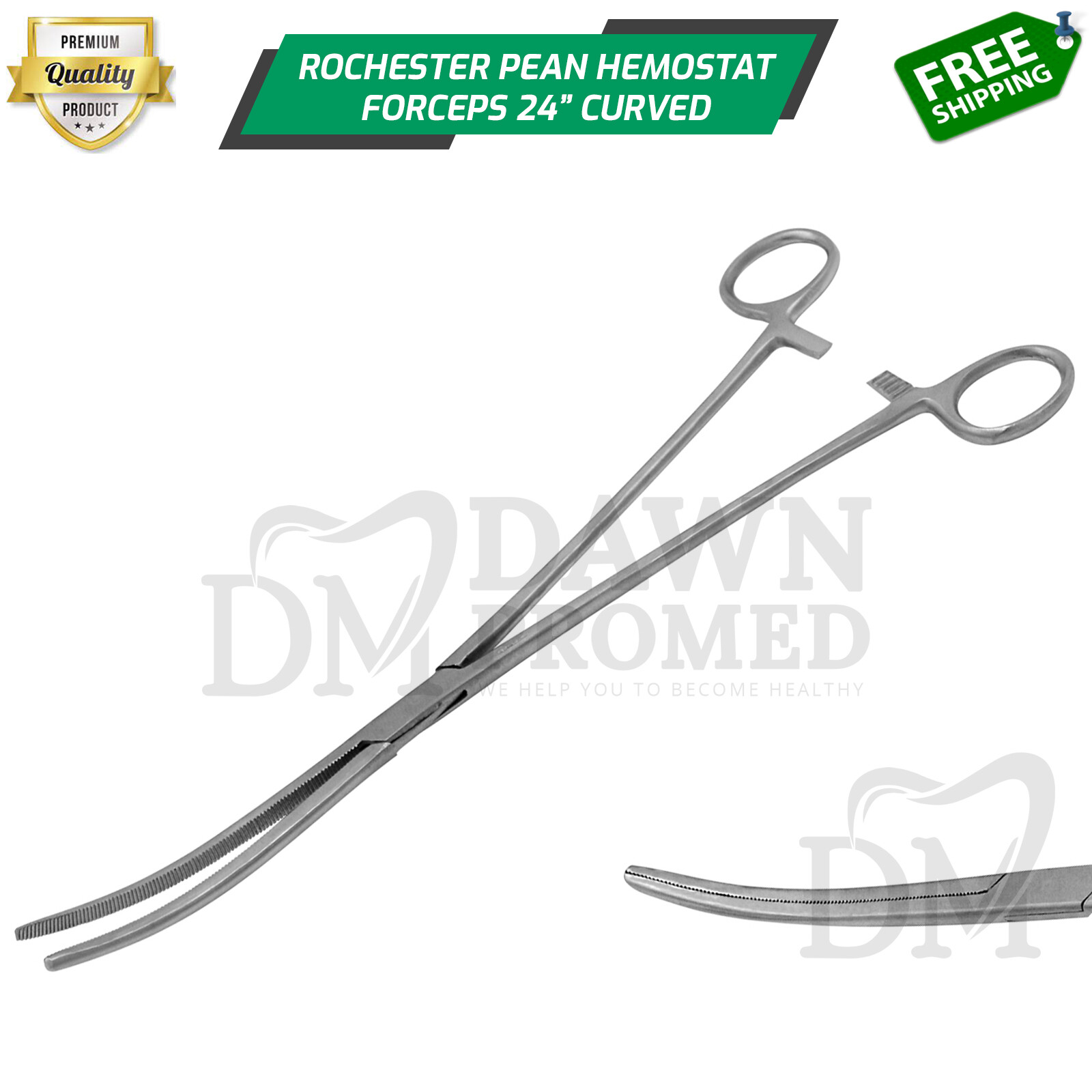Fishing Hemostat Forceps 24″ Curved Pean Forceps Locking Clamps German Grade