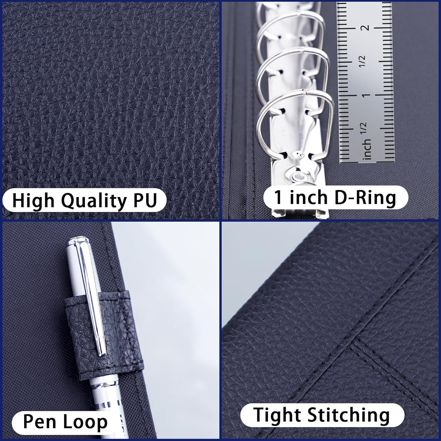7 Ring Business Checkbook Binder for Business Checks, 600 Checks Capacity, PU Le