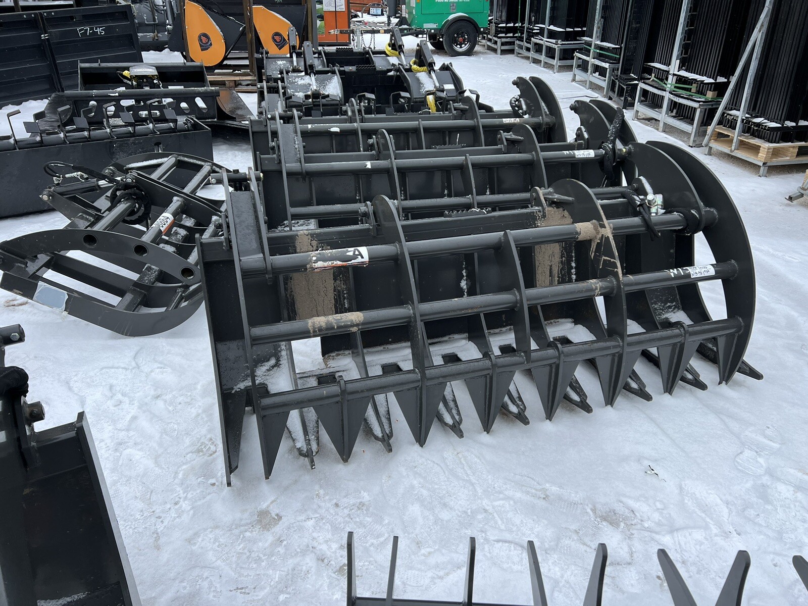 CID 78 inch skid steer root rake grapple HD. Case Bobcat Gehl Caterpillar