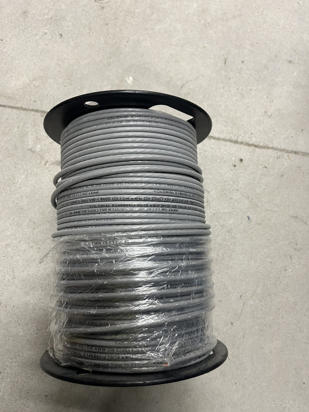 #10 AWG Gauge 600V THHN Stranded Copper Wire UL Listed – GRAY 500 FT