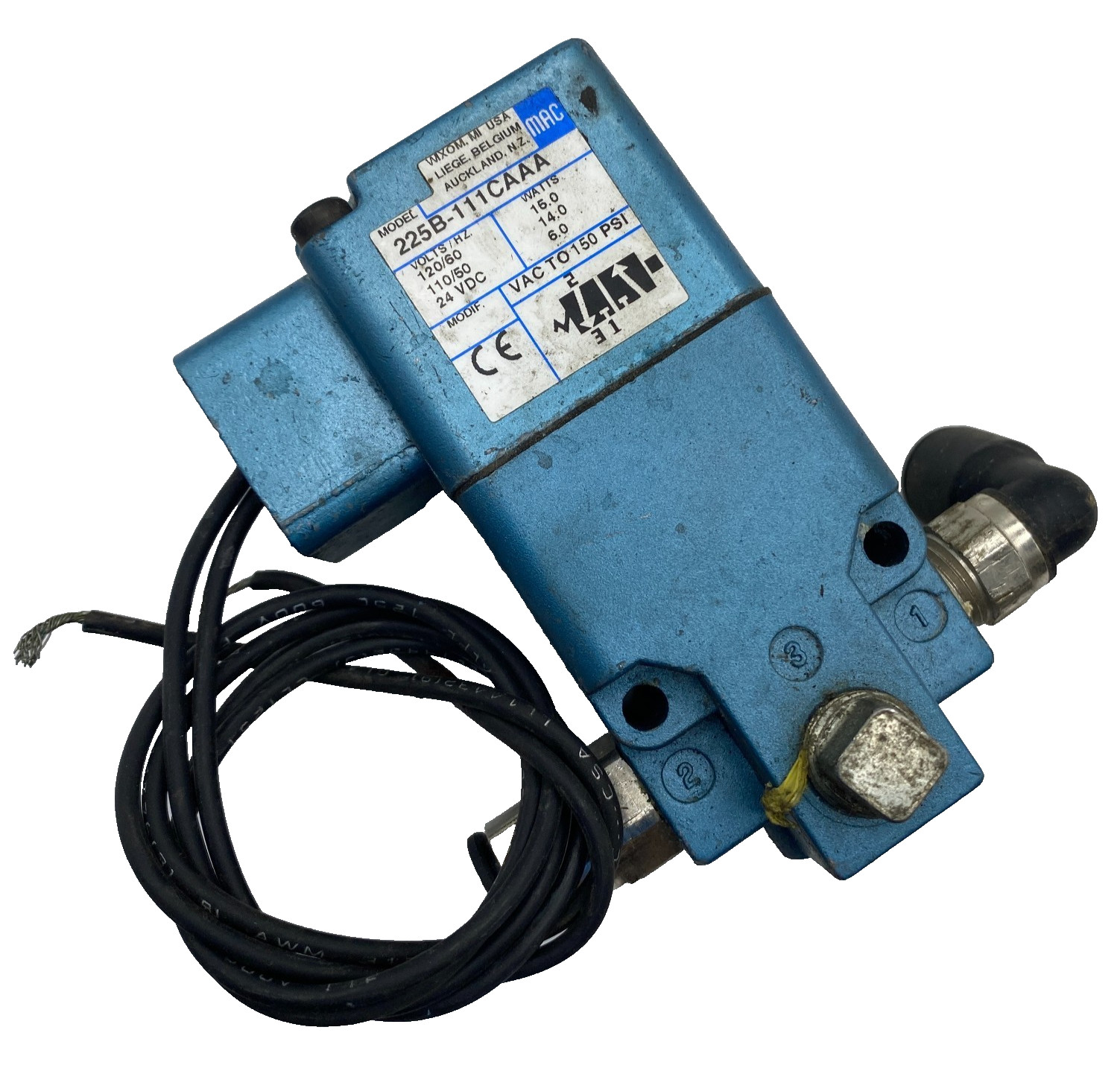 MAC 225B-111CAAA Solenoid Valve – 24VDC / 120V 60Hz / 110V 50Hz ✅