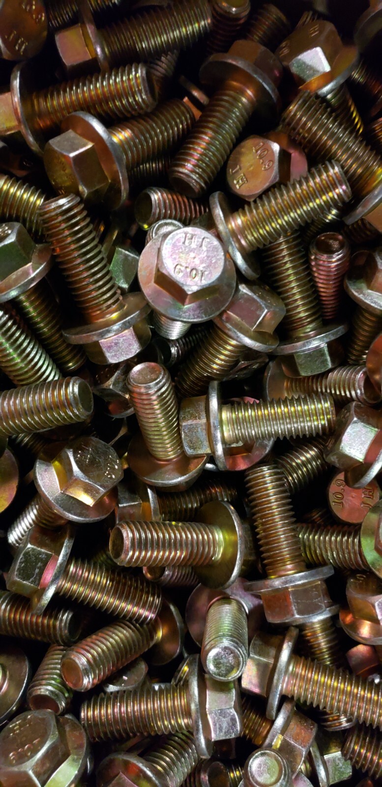 496 Piece Class 10.9 Metric Flange Bolt & Flange Nut Yellow Assortment Kit