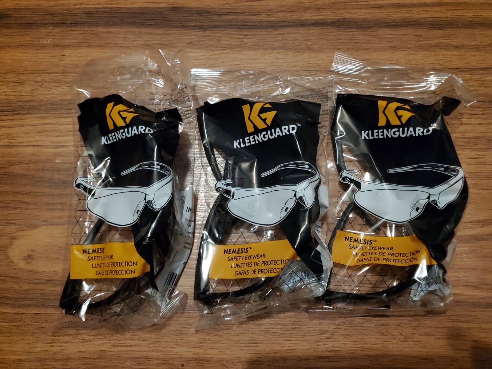 Lot of 3 Kleenguard Nemesis Safety Eyeware Glasses 22475 Smoke Black