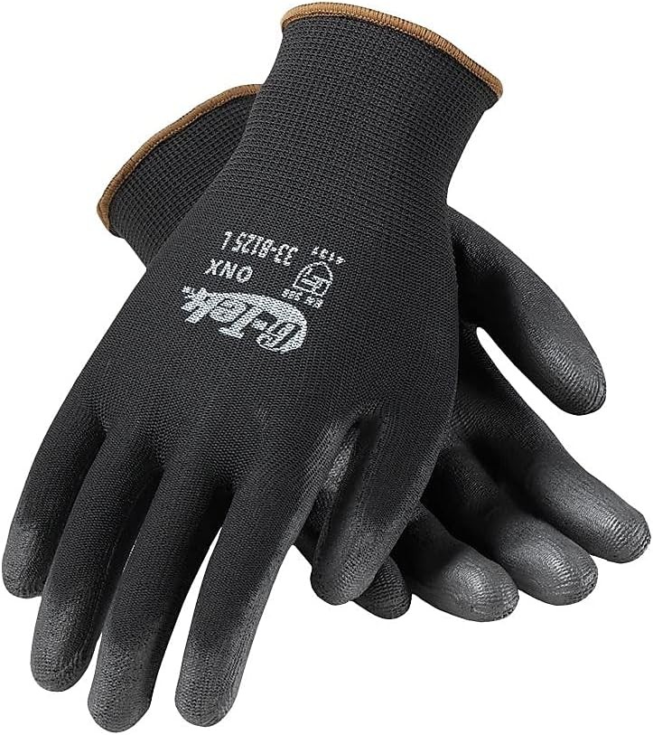 PIP 179505 G-Tek GP Polyurethane Gloves Black Dozen Large,