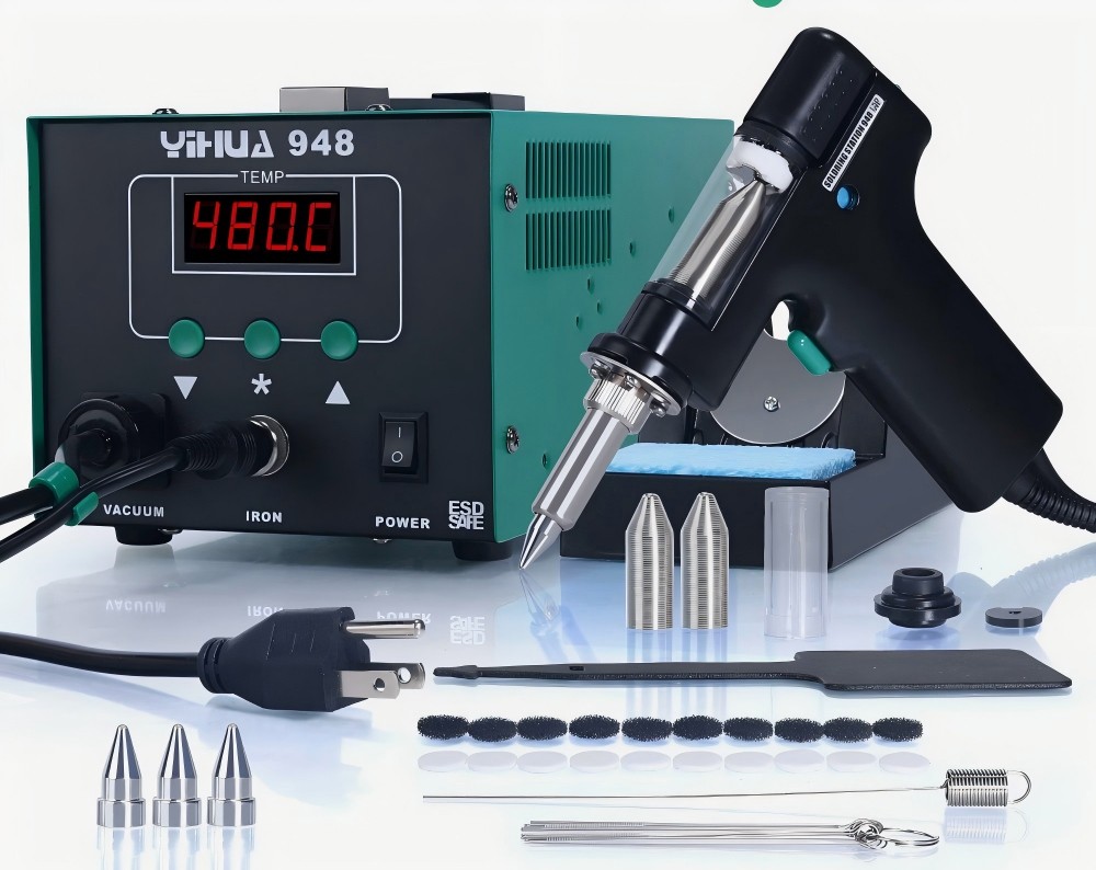 90W Digital Desoldering Rework Station Kit Soldering Iron Suction Tin Gun Tool