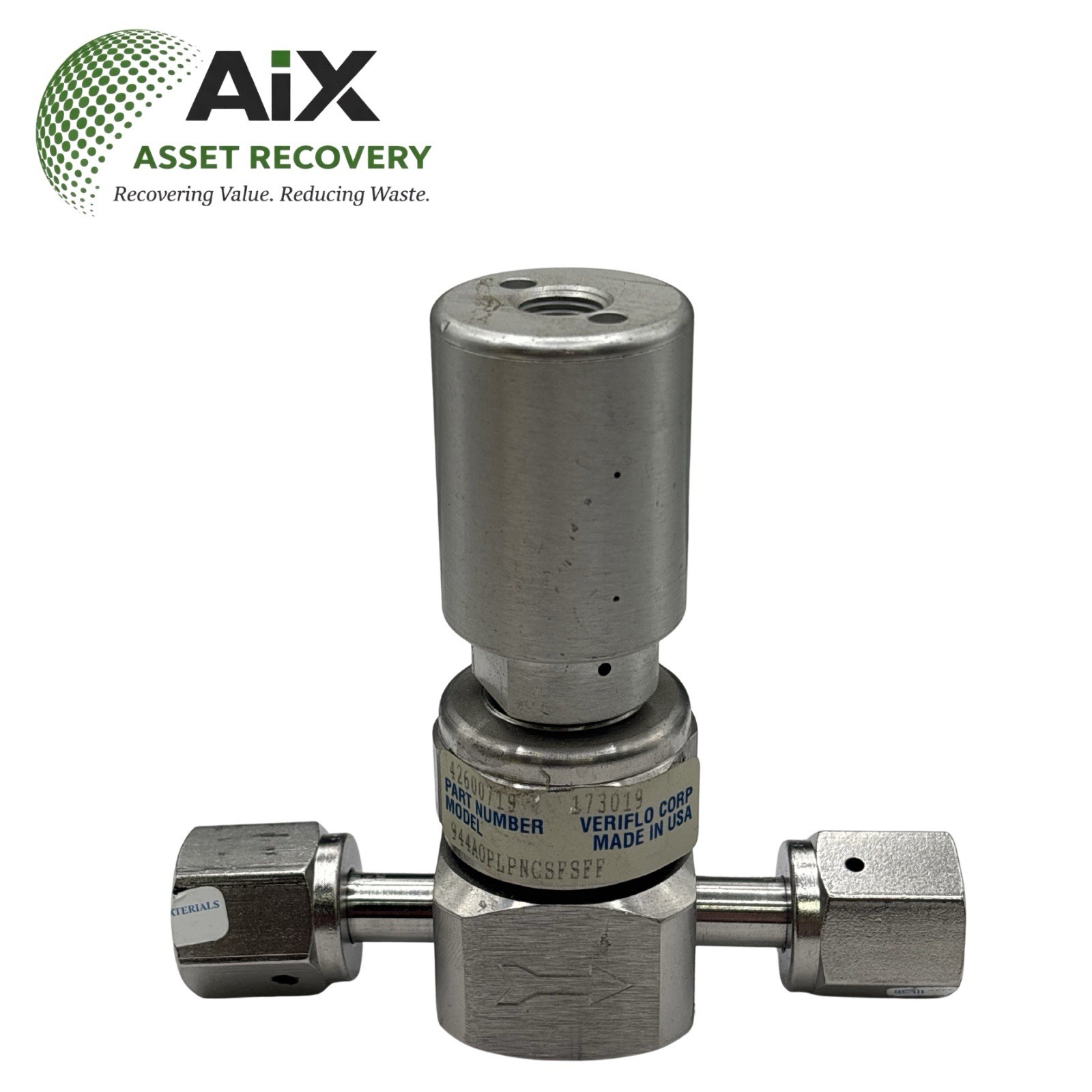 Parker Veriflo 944AOPLPNCSFSFF Pneumatic Diaphragm Valve 1/4” FVCR 42600719