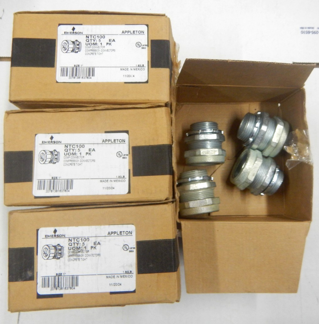 (19) Appleton NTC100 1″ Rigid Compression Conduit Connector NEW