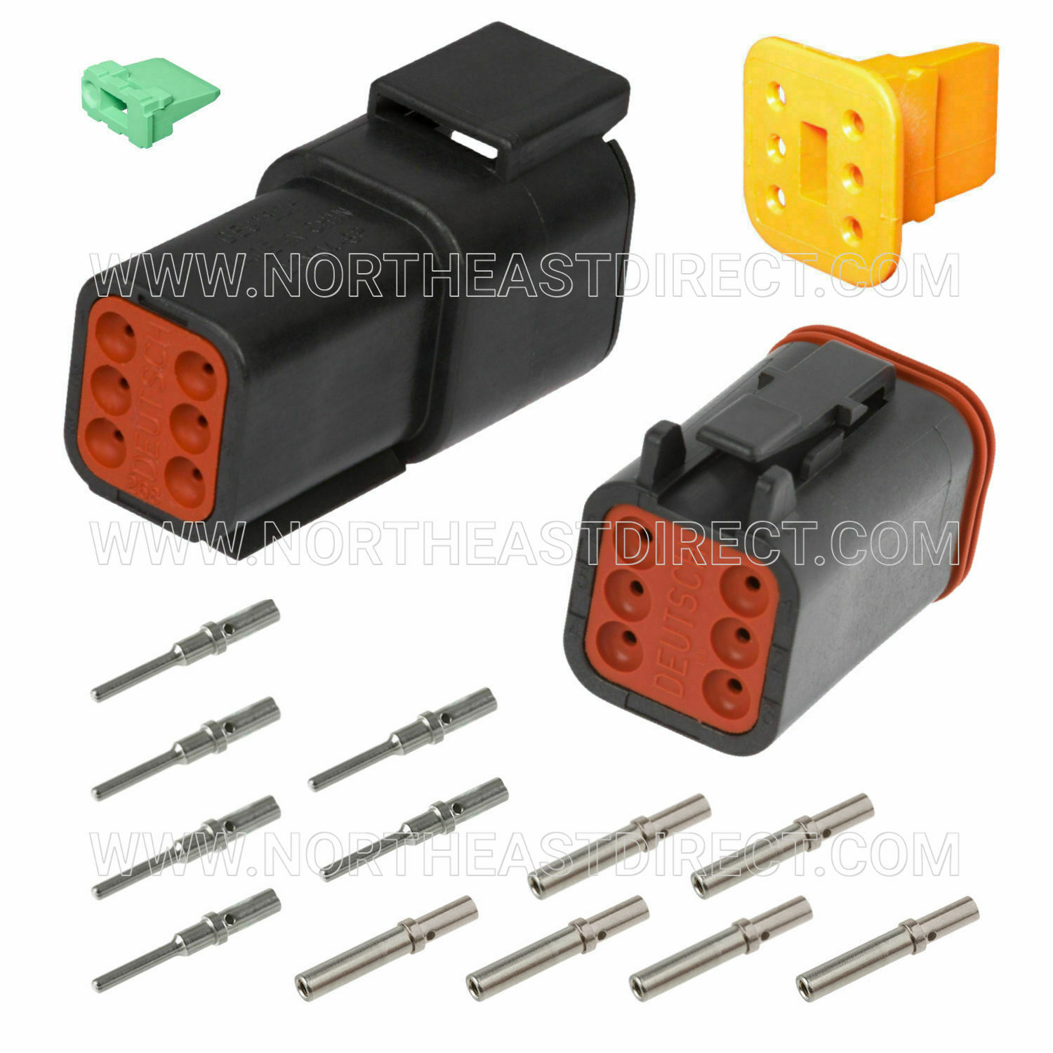 6 Pin Black Deutsch DT04-6S DT06-6S waterproof connector kit Solid & Open Pins