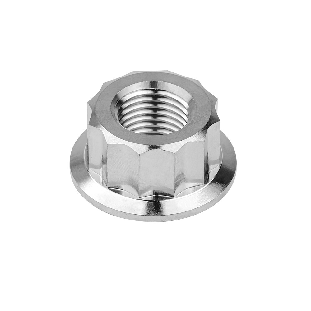 M5/M6/M8/M10/M12 Titanium Bi Hex Flange Nut 12 point Ti sprocket gr5 CNC ti nut