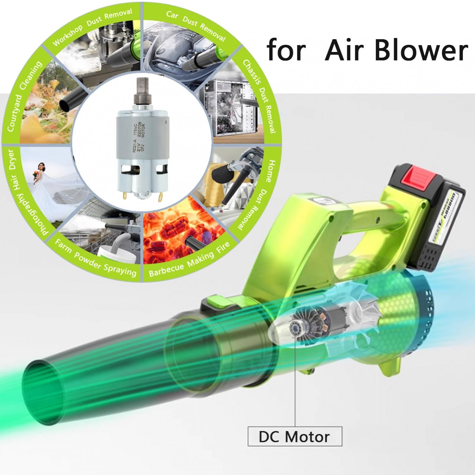 775 DC Motor 15000RPM High Speed 18-21V Power Electric Blower Motor