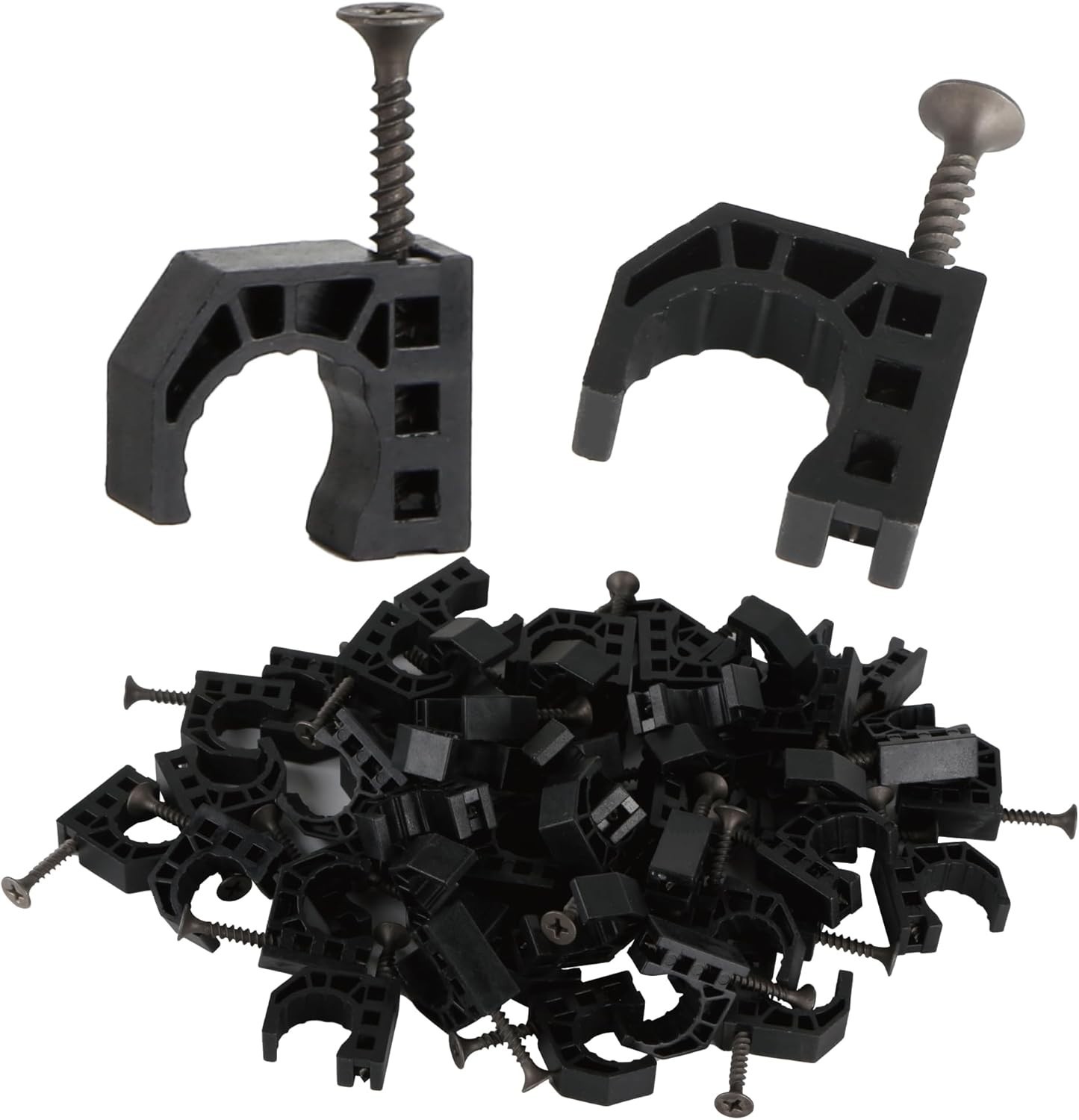 50 Pack 1/2″ Half Clamps J-Hook with Screws, PEX Clips J-Clamp for Tubing Pip…