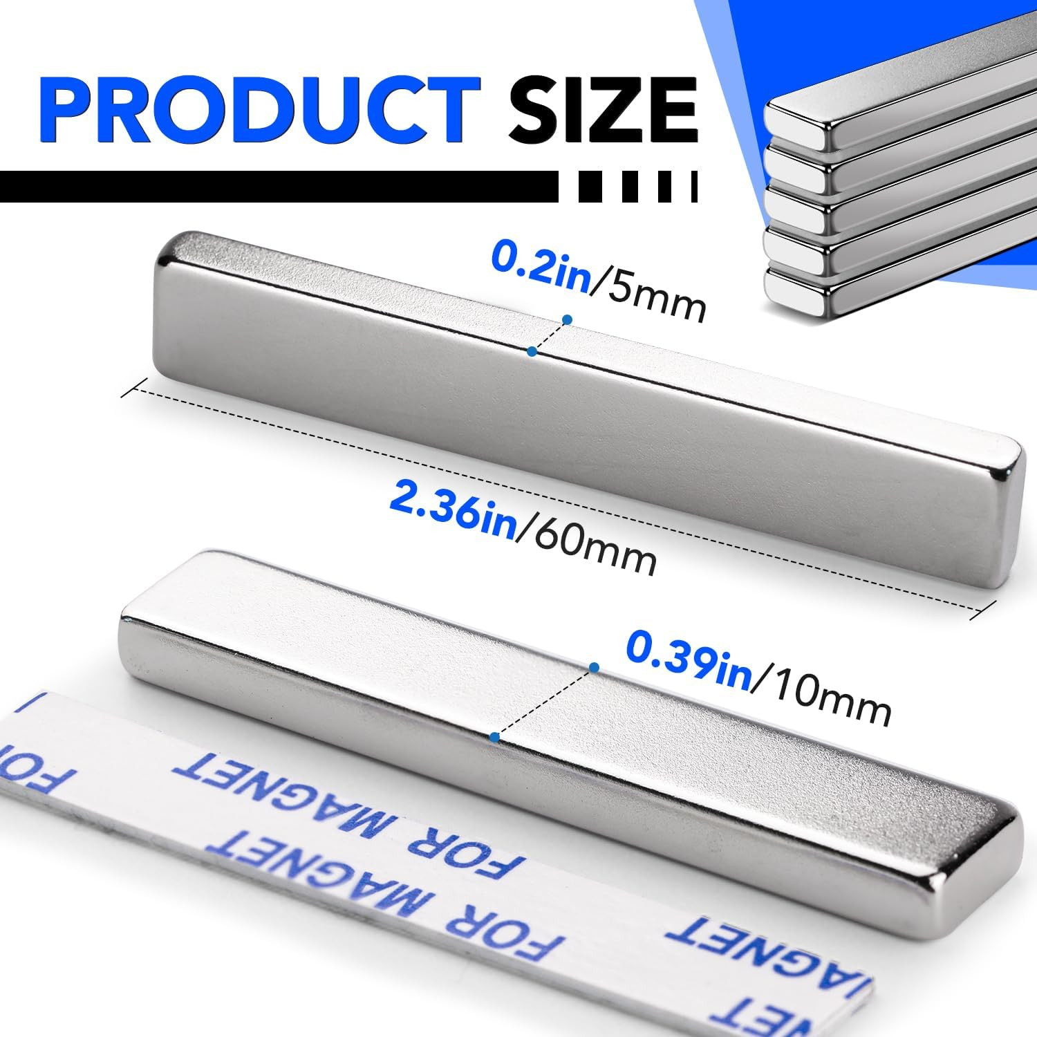Powerful Neodymium Bar Magnets, Rare-Earth Metal Neodymium Magnet, N52 Incredibl