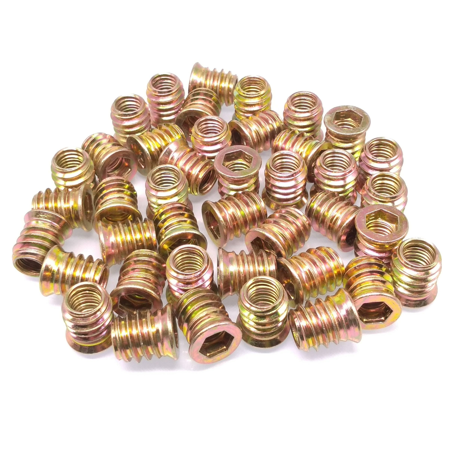 100pcs M8 x 15mm Furniture Screw-in Nut Bolt Fastener Hex Socket Insert Nuts