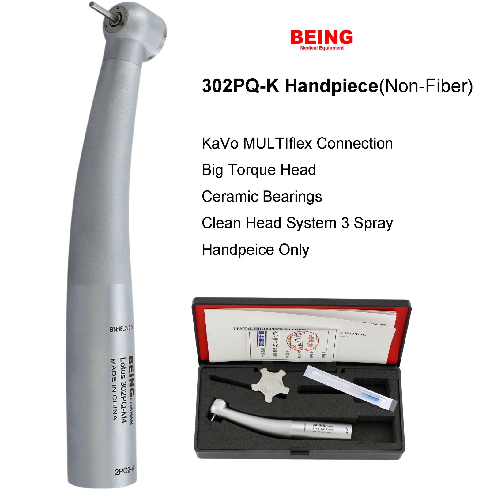 BEING Dental High Speed Handpiece Turbine Fiber Optic For KaVo Coupler 4 6 Hole
