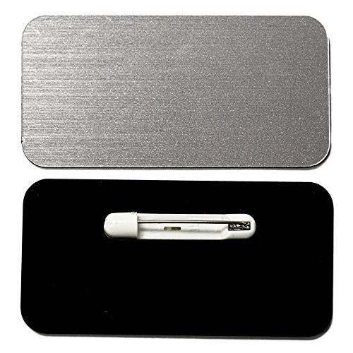 25 PCS 1.5×3 Inch Name Tag Badge Blanks Brushed Silver Round Corners With Pin
