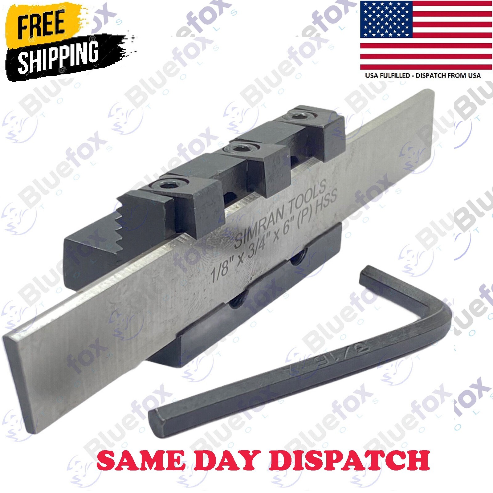 Lathe Adjustable Type Parting Cut Off Tool Holder 10mm Shank With 3/4″ HSS Blade