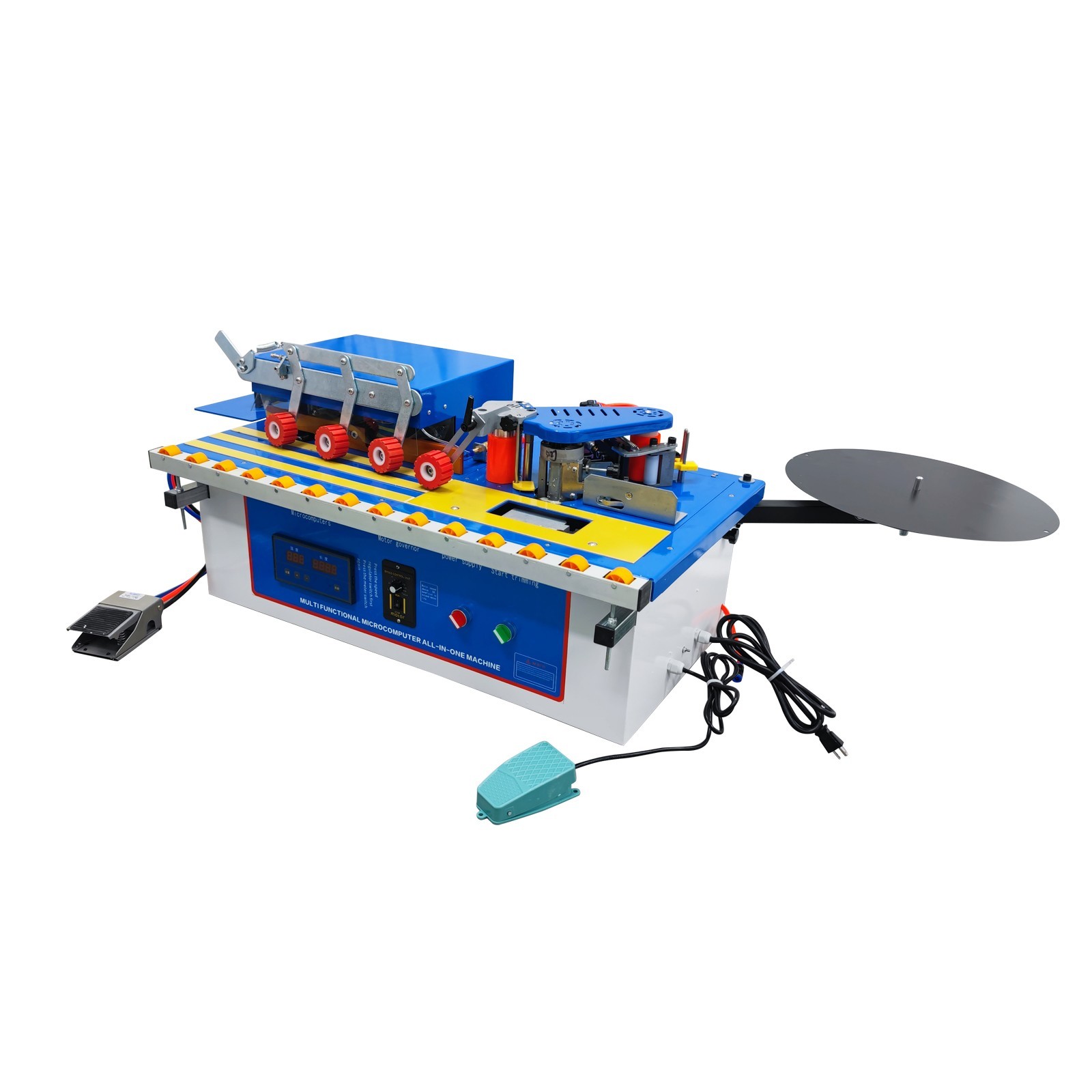 110V Automatic Wood Plate Edge Banding Machine Double-sided Trimming&Gluing