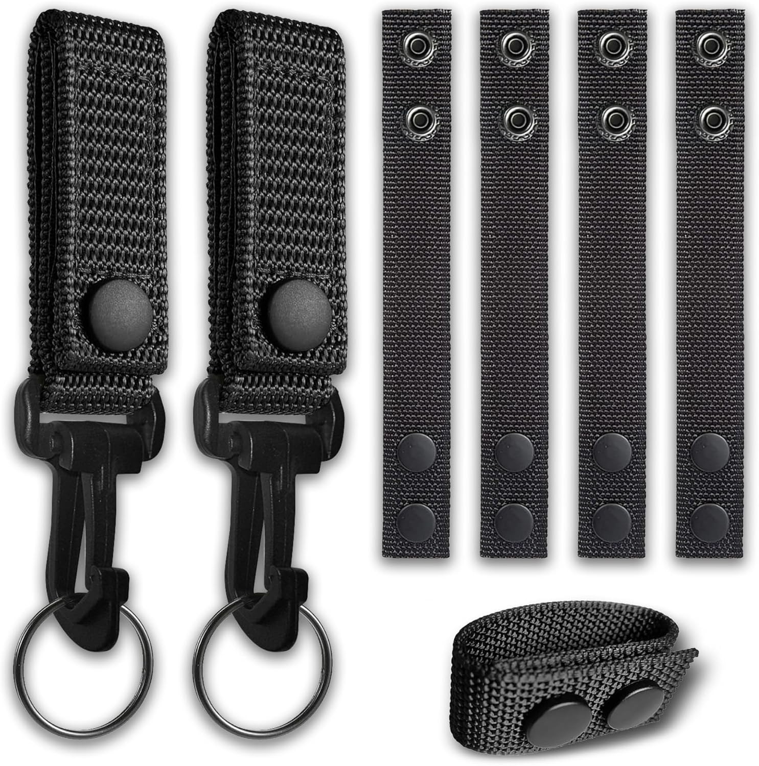 6Pcs Nylon Duty Belt Keepers for Duty Belt, Tactical Belt Loop Clip Molle Key Ho