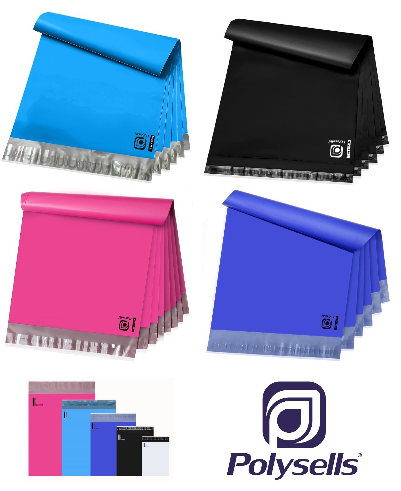 100/500/1000/2000 Poly Mailers Self Seal Shipping Bags Multiple Sizes Discounted