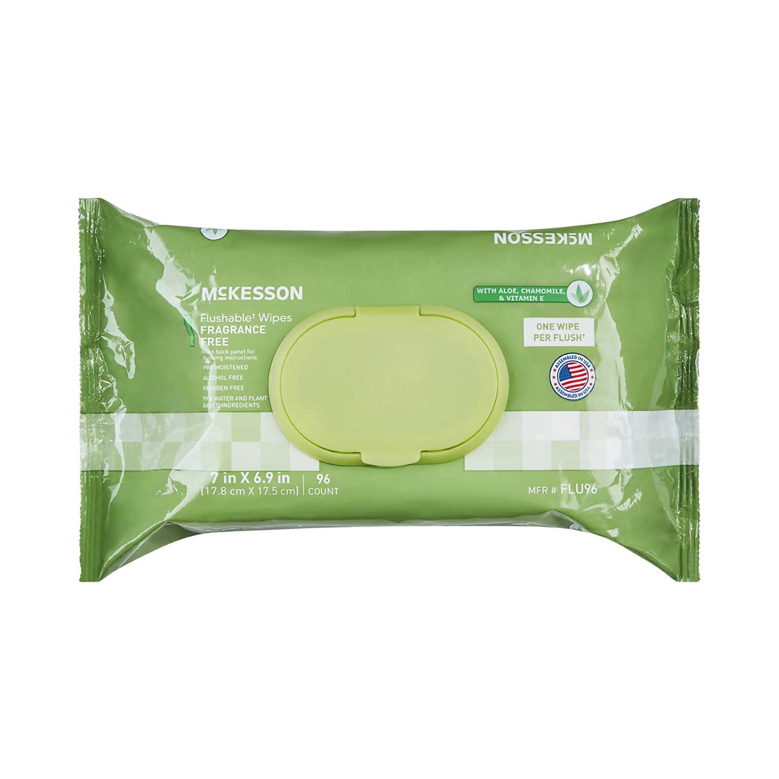 McKesson Flushable* Personal Wipe 6-9/10 X 7 Inch FLU96 6 Pack 576 Wipes
