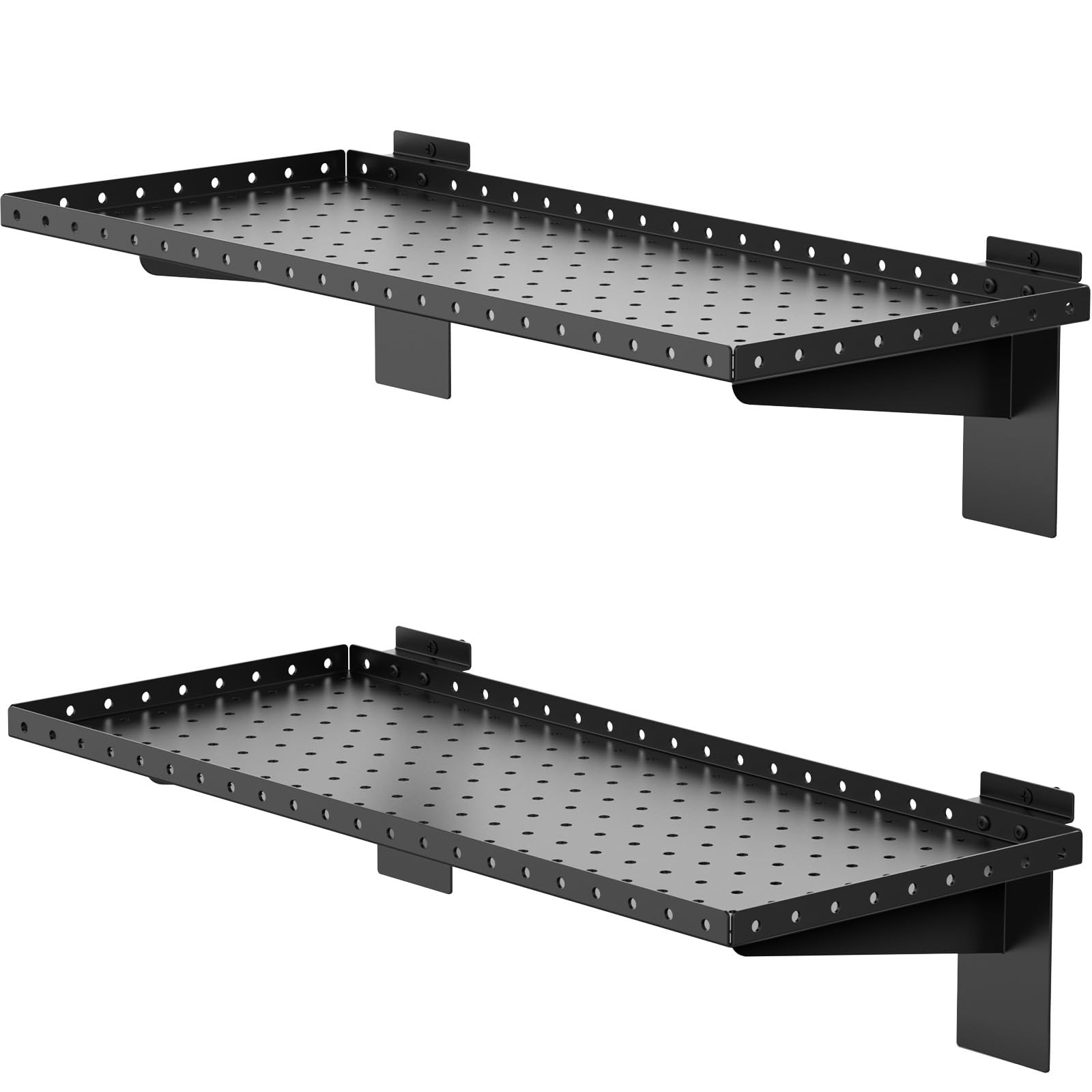 Yantuo 2 Pack Slatwall Shelves, 24 Inch Heavy Duty Slat Wall Hanging Shelf fo…