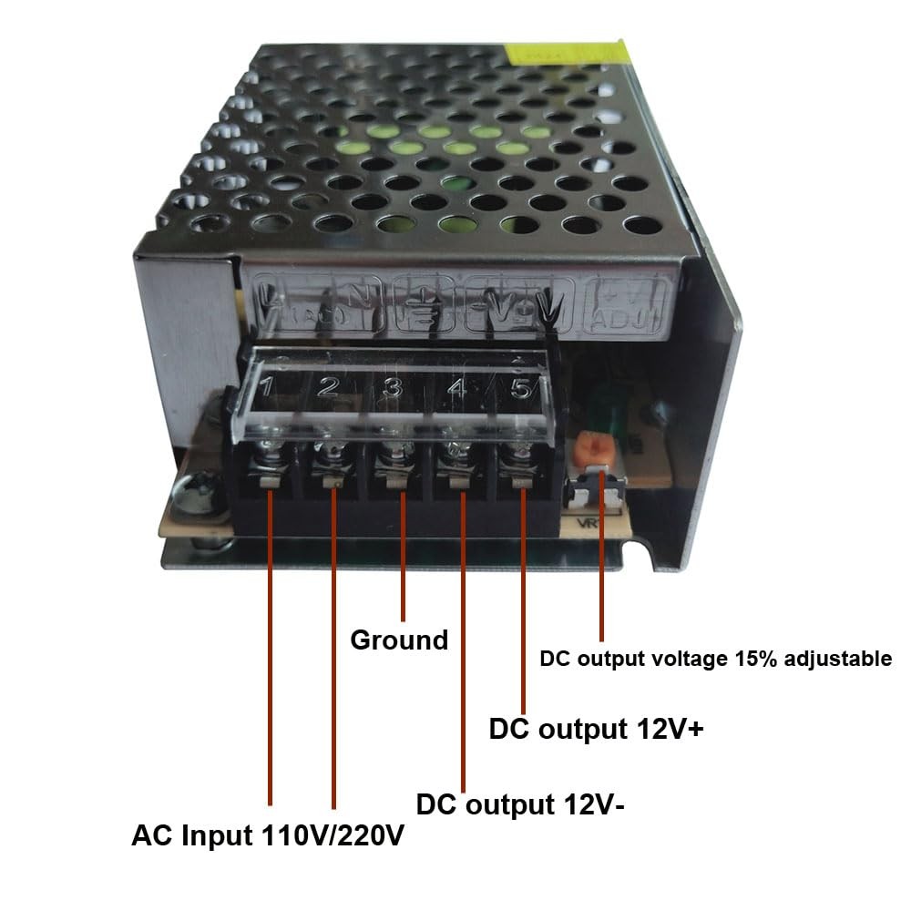 AC 110V/220V to DC 12V 5A 60W Universal Regulated Switching Power Supply Adap…