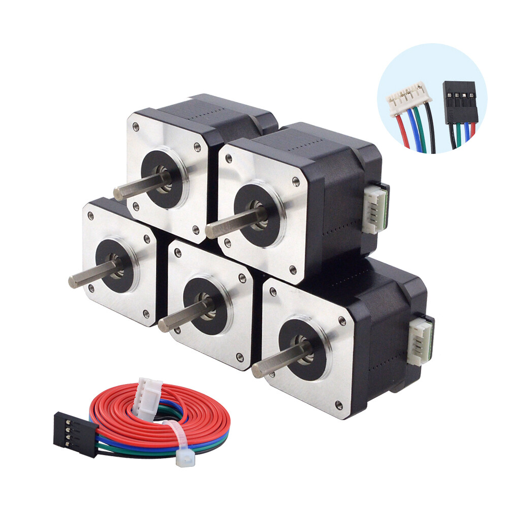 STEPPERONLINE 5PCS Nema 17 Stepper Motor 42Ncm(60oz.in ) 38mm 1.5A 3D Printer