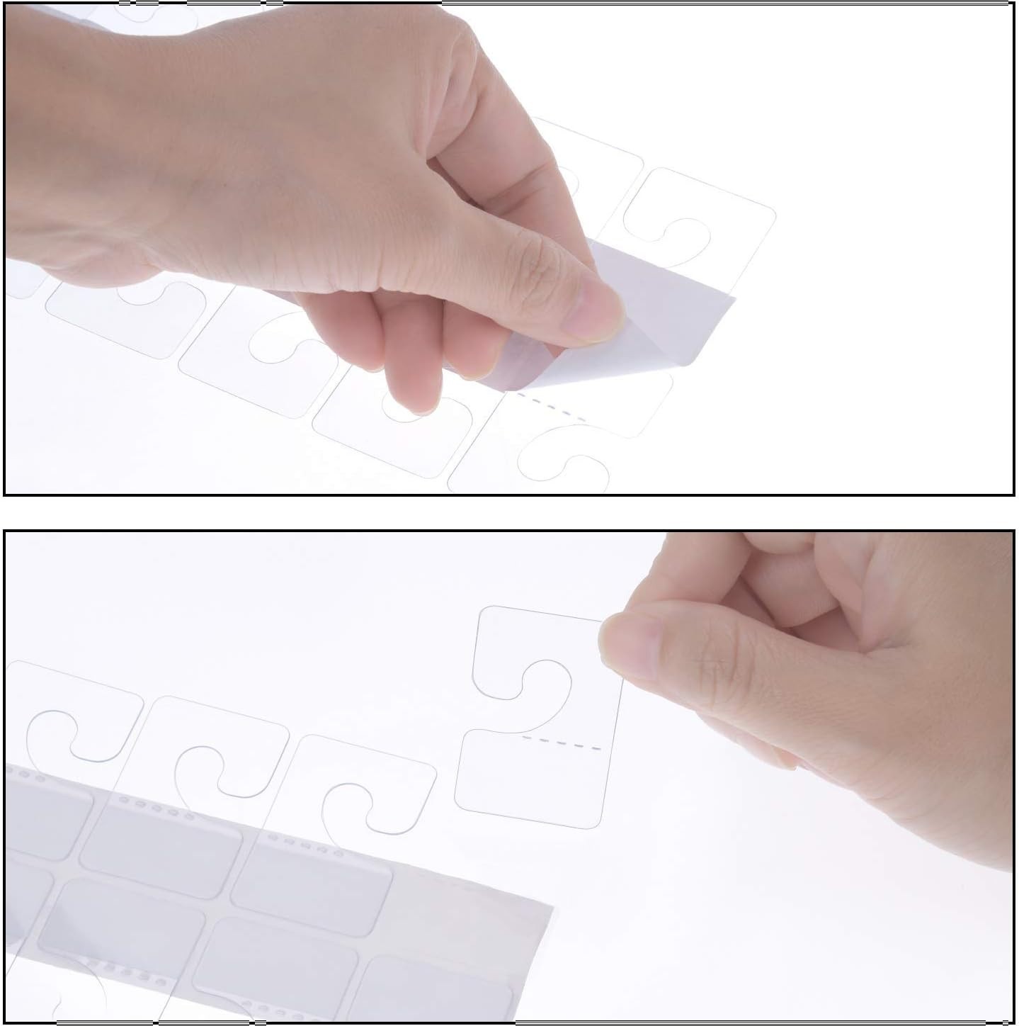 120Pcs Self Adhesive Plastic Hang Clear Tabs Hooks Display Card for Store Retail