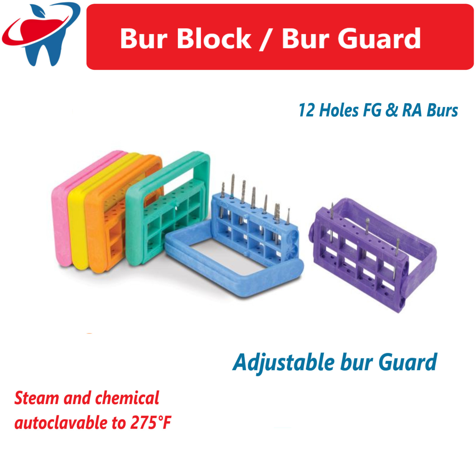 Dental Lab FG RA MAGNETIC Bur Block Bur Caddy Bur Gurad Station Holds 28 Burs,