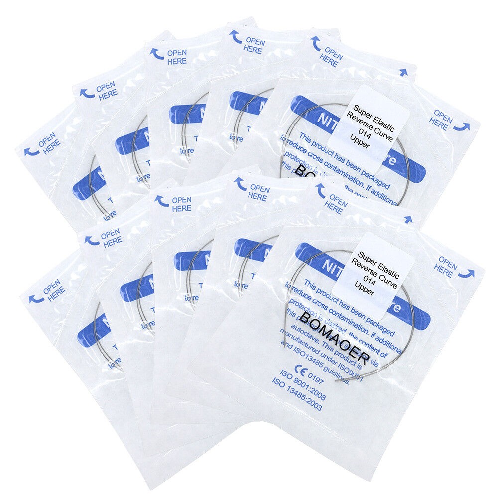 30×Dental Orthodontic Super Niti Elastic Round Arch Wire Reverse Curve 014 Upper