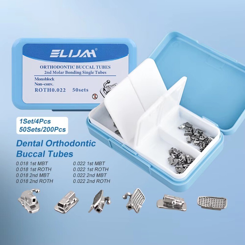 Dental Orthodontic Buccal Tubes 1st 2nd Molar Tube Roth MBT 022 Bondable 200PCS