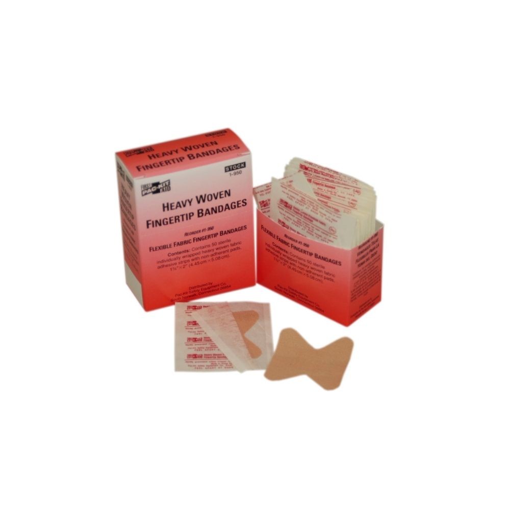 First Aid Only 1-950-001 Heavy Woven Fingertip Bandages 50/Box Latex-Free