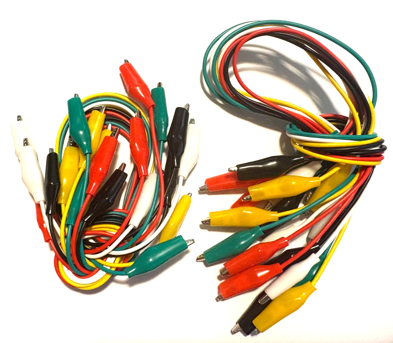 20PCs Double-ended Wire Crocodile Alligator Clips Test Leads Jumper Cables 18”