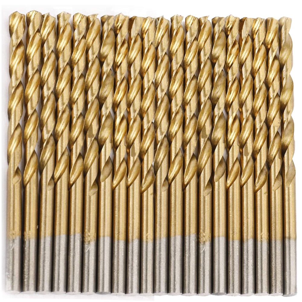 Drillforce 20PCS 3/16″ Titanium Drill Bits Set HSS Jobber Metal Wood Drill Bit